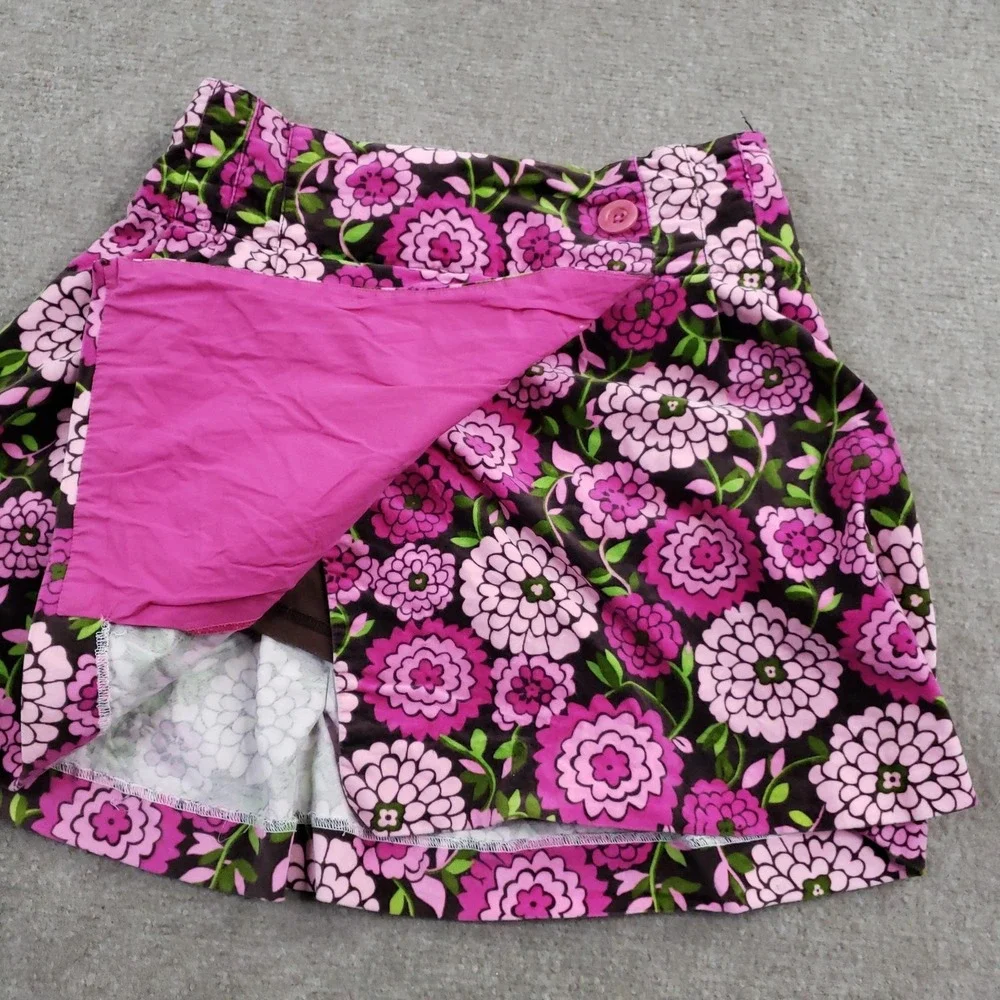 Vintage Lilly Pulitzer Skort Girls Size 14 Pink Pleated Short Floral Velvet‎